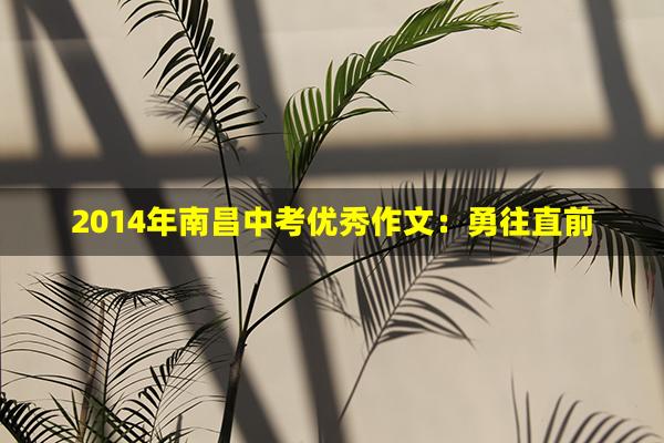 2014年南昌中考优秀作文：勇往直前(2016南昌中考满分作文)