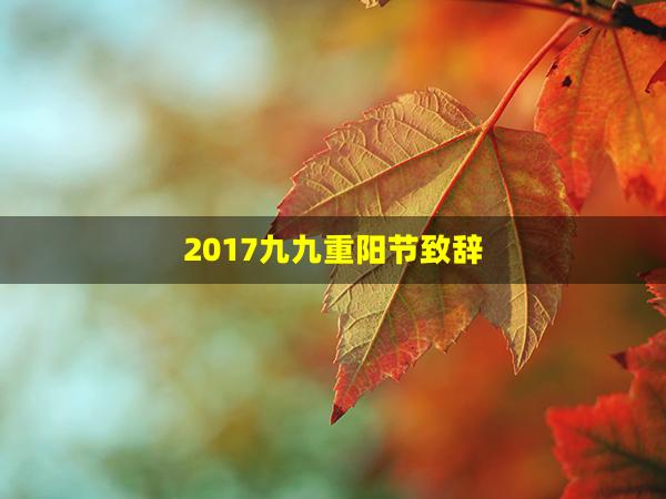 2017九九重阳节致辞(九九重阳节领导讲话致辞文库)