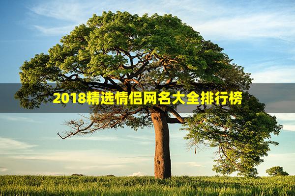 2018精选情侣网名大全排行榜(情侣网名2022浪漫的最火一对)