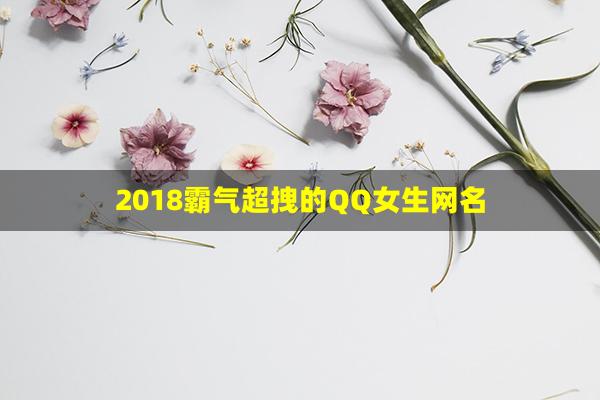 2018霸气超拽的QQ女生网名(2018女生霸气网名超拽)