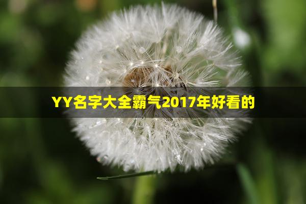 YY名字大全霸气2017年好看的(yy个性名字大全)