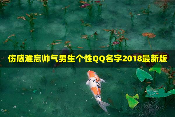 伤感难忘帅气男生个性QQ名字2018最新版
