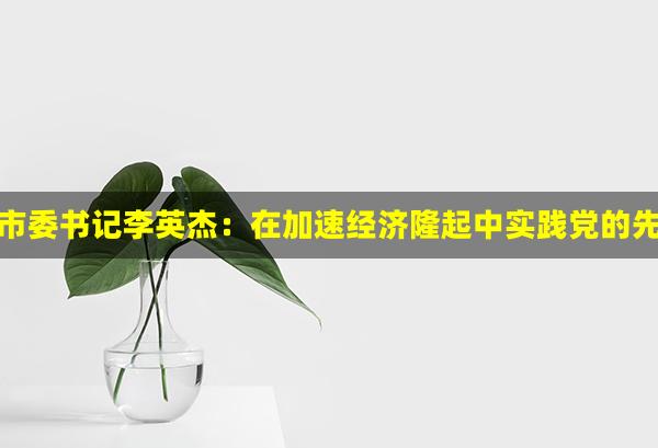 鞍山市委书记李英杰：在加速经济隆起中实践党的先进性